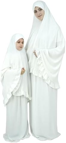 Two Piece Islamic prayer dress for kids girls and women-Prayer Clothes for girls and Muslim Women-Prayer Abaya For kids-Umrah essentials for women-prayer dress-prayer set -by Damas Collection