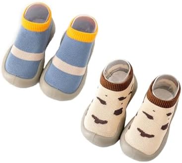 AbsZone (5-18M) Two Pairs of Baby Shoes Boys First Walking Shoes Non Slip Soft Sole Sneakers Toddler Infant Baby