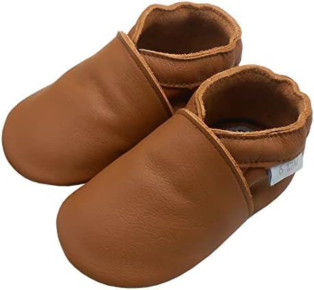 Basrakids Leather Baby Shoes Boys Girls Moccasins Infant Toddler Slippers Soft Sole Anti-Slip Baby Walking Crib Shoes