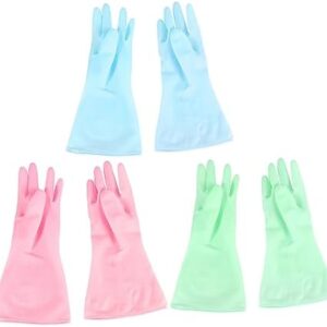 Beavorty 3 Pairs Dishwashing Gloves Thicken Gloves Kitchen Accessories Waterproof Gloves Pvc Gloves Kitchen Cleaning Gloves