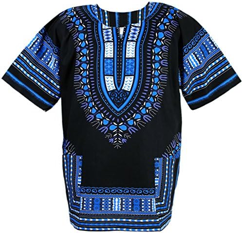 CHAINUPON African Dashiki Cotton Shirt Tribal Festival Boho 60's 70's Hippie Kaftan