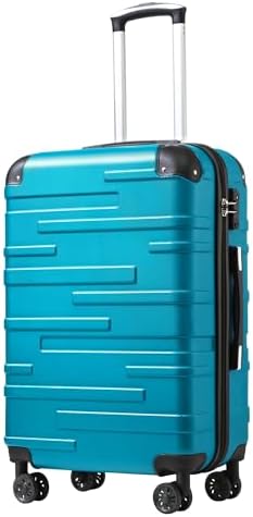 Coolife Luggage Suitcase Piece Set Carry On ABS+PC Spinner Trolley with pocket Compartment Weekend Bag