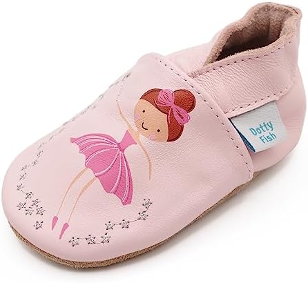 Dotty Fish Soft Leather Girls Infant Toddler Shoes.