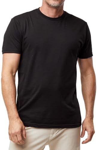 Fresh Clean Tees Black T-Shirts for Men - Soft and Fit Mens T-Shirt - Cotton Poly Blend - Pre Shrunk Premium Tee (1)