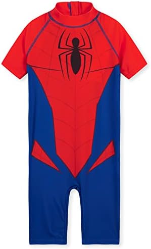 Marvel Kids Swimming Costume Summer Holiday Essentials for Kids Hulk Spiderman Childrens Swimwear 3-10 Years Short Sleeve Full Body Swimsuit Beachwear