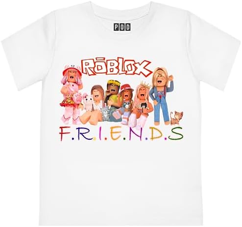 POD Clothing Anime Roblox Girls for Kids Child Love Roblox Character Print T shirt Teens Age Girls Friendship Tops Tees