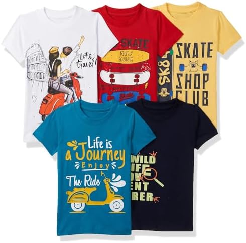 T2F Boys BYS-TSRT-02 T-Shirt (pack of 5)