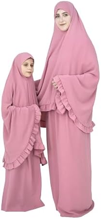 Two Piece Islamic prayer dress for kids girls and women-Prayer Clothes for girls and Muslim Women-Prayer Abaya For kids-Umrah essentials for women-prayer dress-prayer set -by Damas Collection