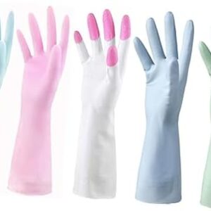 UTHCLO 3 Pairs Dishwashing Gloves Waterproof Gloves Thin Gloves Protection Kitchen Gloves Rubber Gloves