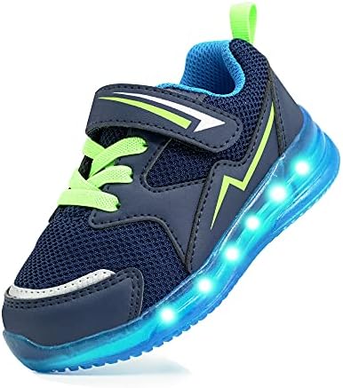 YESKIS Toddler Boys Girls Light Up Shoes LED Flashing Lightweight Mesh Breathable Adorable Running Sneakers for Toddler and Little Kid