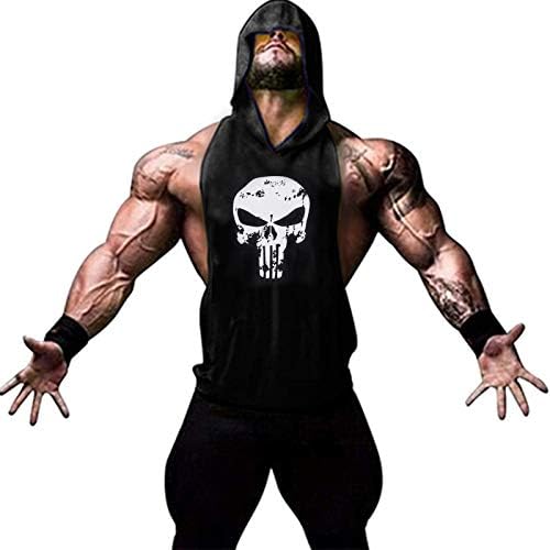 YeeHoo Men Sexy Tank Top Vest Top T-Shirt Gym Muscle Vest Sleeveless Hooded Sports Clothing