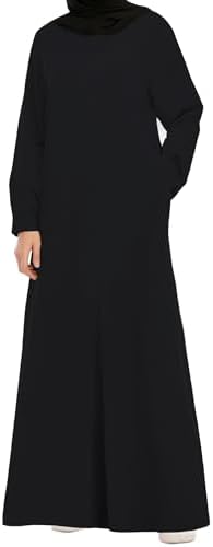 WSPLYSPJY Womens Muslim Abaya Dress Zipper Islamic Robe Pockets Maxi Prayer Clothes with Hijabs