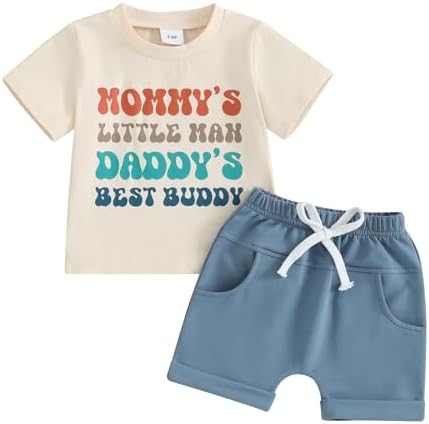 Baby Boy Summer Clothes 6 12 18 24 Month 3T Toddler Boy Outfits Cute Letter Infant T Shirts + Shorts Clothing Set