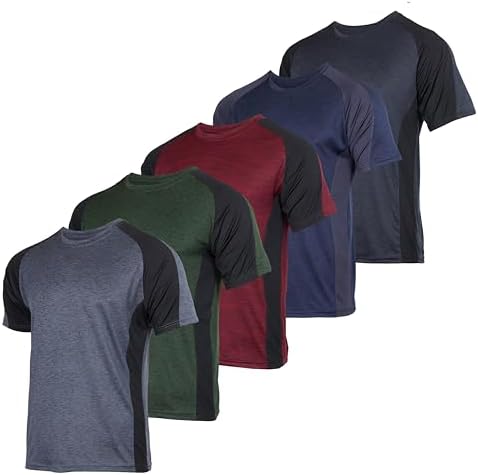 5 Pack: Youth Dry-Fit Moisture Wicking Active Athletic Performance Short-Sleeve T-Shirt Boys & Girls