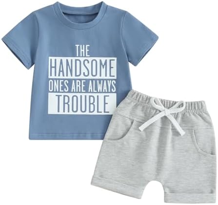 Baby Boy Summer Clothes 6 12 18 24 Month 3T Toddler Boy Outfits Cute Letter Infant T Shirts + Shorts Clothing Set