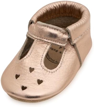 BirdRock Baby Mary Jane Moccasins - Genuine Leather Soft Sole Baby Girl Shoes for Newborns, Infants, Babies, and Toddlers