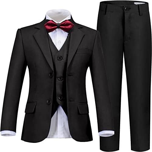 Boys Suits Slim Fit Toddler Tuxedo Suit Set for Teen Boys Communion Dress Clothes Kids Wedding Ring Bearer Outfit