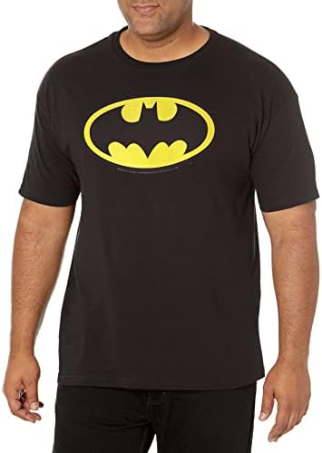 DC Comics Men's Batman Basic Logo Black T-Shirt, Black