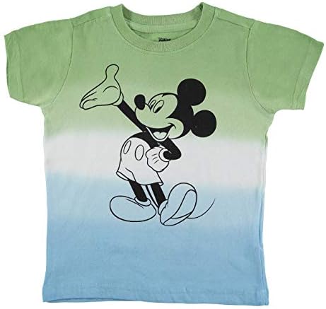 Disney Mickey Mouse Boys T-Shirt for Toddlers and Little Kids – Green/Red/Grey/Blue/Yellow