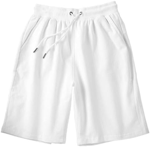 Dress Cici Men's Sports Shorts with Slash Pockets, Comfort Terry Cloth Shorts for Sports & Casual