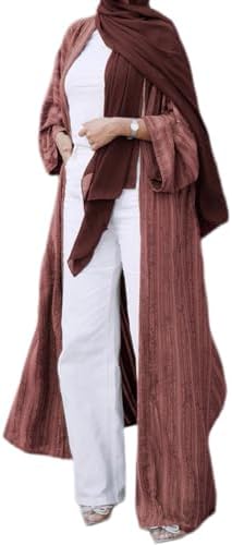 Front Open Abayas for Women Muslim with Hijab Scarf Islamic Prayer Clothes Long Sleeve Muslim Cardigan Dress Dubai Cardi Robe