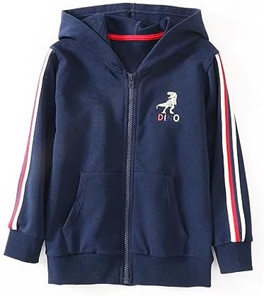 HILEELANG Kids Boy Toddlers Hoodie Sweatshirt Zip-Up Pullover Casual Kangaroo Pocket Athletic Clothes