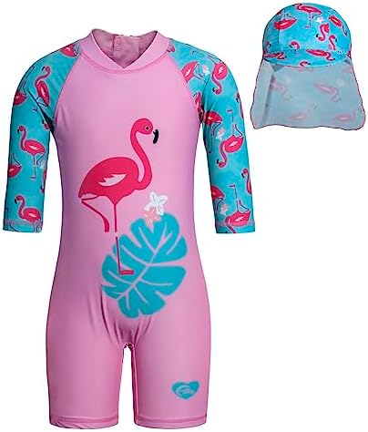 KumSoomliy Girls Swimming Costume Kids One Piece Swimsuit Unicorn Swimwear Zipper Bathing Suit Surfing Swimming Rash Guard Swim Outfit Wetsuit Age 1-8 Years