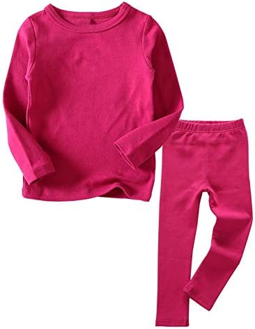 Little Boys Girls Long Johns Thermal Underwear Set 2PC Crewneck Tops and Bottom Toddler Kids Pajamas Warm Jammies,(1-7yrs)