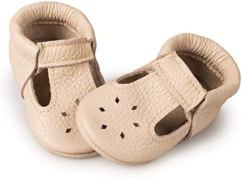 Littlebeemocs Soft Sole Infant, Baby and Toddler Shoes – Elastic T-Strap Italian Leather Baby Moccasin Shoes for Boys and Girls; Crib Shoes to Baby Walking Shoes Handcrafted in Europe