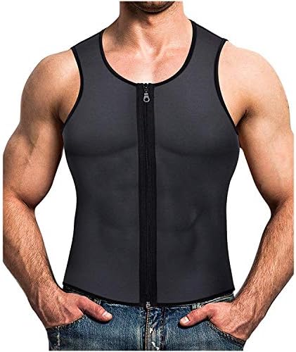 Men Waist Trainer Vest Slimming Body Shaper Compression Shirt Gym Clothes Corset