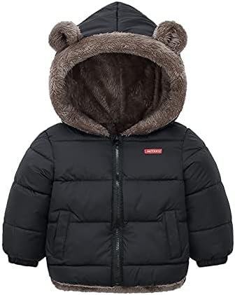 Naiyafly Kids Boys Girls Hooded Down Jacket Toddler Baby Bear Ear Thicken Warm Winter Coat Outerwear