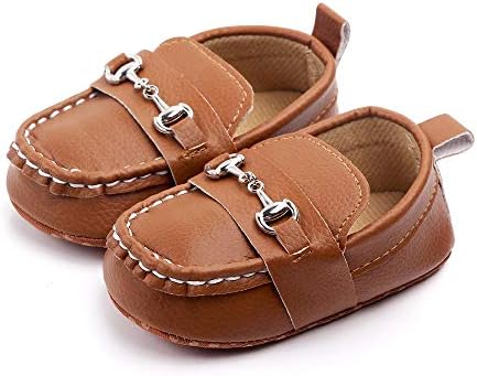 QIETION Baby Girls Boys Loafers, Cute Newborn Crib Shoes, PrewalkerPU Sneakers, Perfect for Baptism/Crawling/Wedding