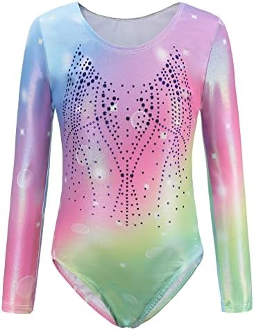 SEAUR Kids Girls Gymnastics Leotard One Piece Athletic Dance Leotards Sparkle Toddler Gymnastics Bodysuit Ballet Dance Wear