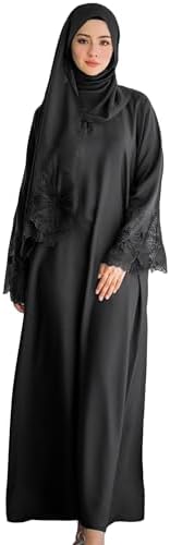 SEAUR Women Muslim Prayer Dress Islamic Middle East Abaya Dress with Hijab Full Length Dubai Robe Turkey Kaftan Maxi Dress