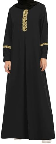 WSPLYSPJY Womens Muslim Abaya Dress Zipper Islamic Robe Pockets Maxi Prayer Clothes with Hijabs