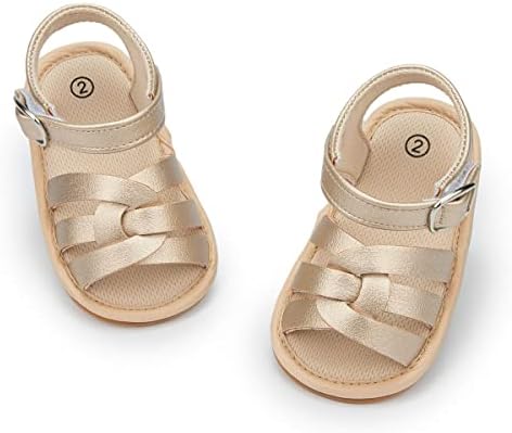 ohsofy Baby Girls Boys Sandals Infant Summer Beach Shoe Outdoor Casual Flower Slipper Rubber Sole Toddler First Walker Princess Dress Flats