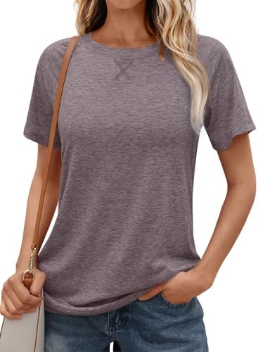 AUTOMET T Shirts Short Sleeve Crewneck Tees for Women Trendy Lightweight Soft Casual Summer Tops Clothes 2024