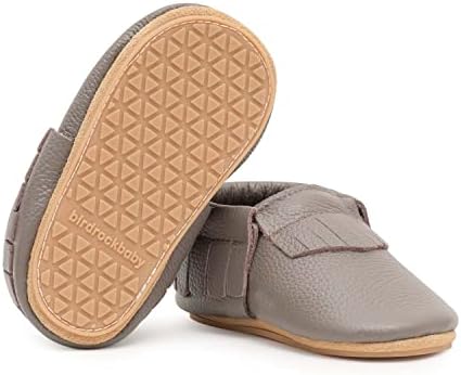 BirdRock Baby Hard Sole Moccasins - Genuine Leather Shoes for Boys and Girls