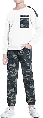 Boys Clothes Sweatsuits Casual Outfits Cotton Long Sleeve T-shirts and Camouflage Pants Set