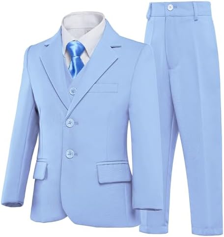 Boys’ Formal Suit 5 Piece Set, Toddler Tuxedos for Wedding, Suits for Teens Boy Dress School Clothes