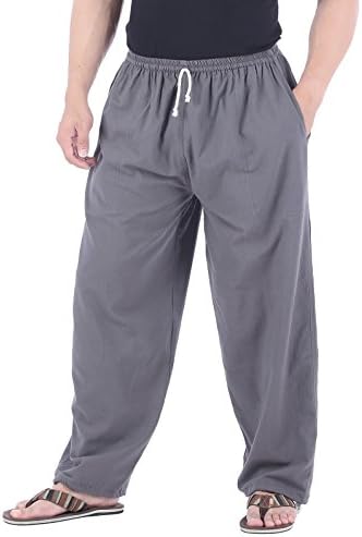 CandyHusky Men's Cotton Joggers - Comfortable Baggy Sweat Pants, Casual Elastic Waist Lounge Pajama Yoga Pants