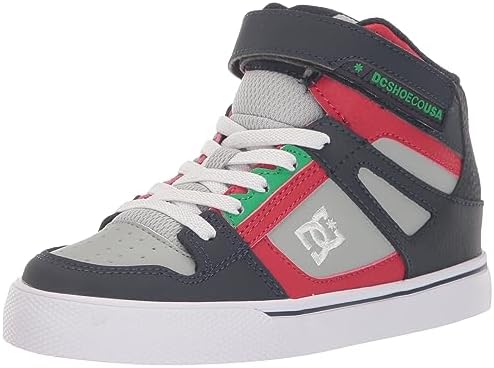 DC Unisex-Child Boy's Pure High Top Ev Skate Shoes with Ankle Strap and Elastic Laces