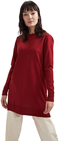 DeFacto Tricot Long Sleeve Women's Extra Soft Tunics - Regular Fit C Neck Long Sleeve Tunic for Women Casual Wearing - Women Long Pullover with Long sleeves