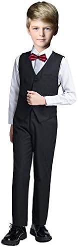 Fersumm Boy Slim Fit Suit Kids Formal Suits for Boys Vest Pants and Shirt Set