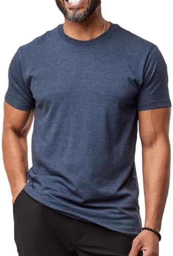 Fresh Clean Tees Navy T-Shirts for Men - Soft and Fit Mens T-Shirt - Cotton Poly Blend - Pre Shrunk Premium Tee (1)