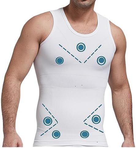 Henicepte Gynecomastia Mens Compression Shirts, Body Shaper Tank Top Vest,Slimming Tummy Control Undershirt