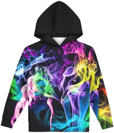 Hgvoetty Unisex Boys Girls Hoodies 3D Printed Hooded Sweatshirts for Kids Pullovers with Pockets 6-15 Years