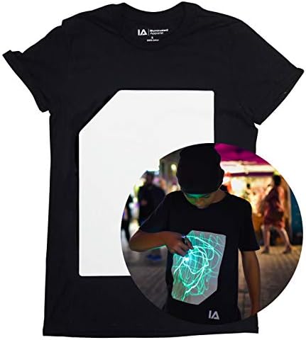 Illuminated Apparel Original Interactive Glow in The Dark T-Shirt - Fun for Birthday Parties & Festivals - Light up The Night