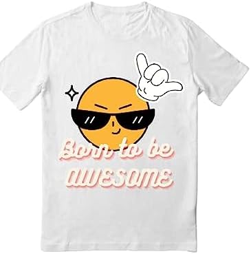 Infinity Apparels Cotton Regular Fit Born to be Awesome Short Sleeve T-Shirt for Boy's | Trendy Stylish Short Sleeve T-shirt for Kids