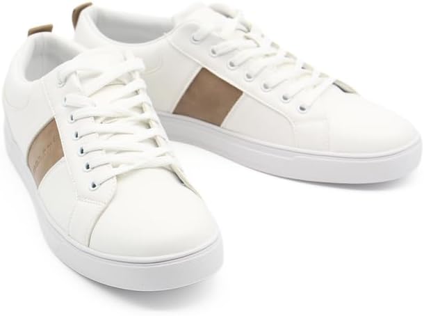 Mens Sneakers | Lace-Up Low Top Loafer, Walking Casual Dress Shoes for Men | Comfortable Fashion Sneakers | White Shoes